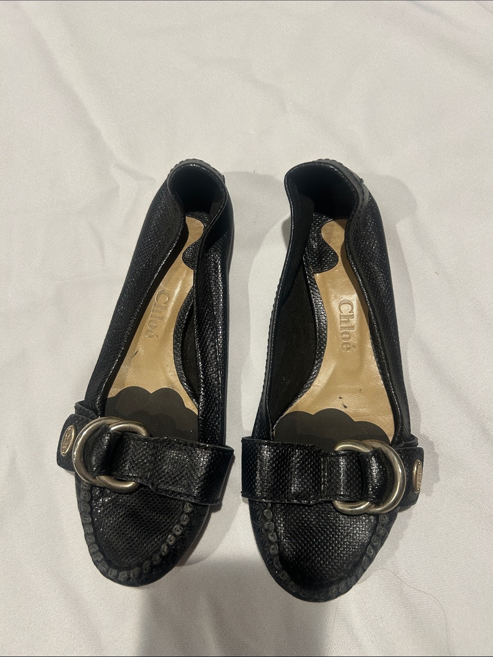 Chloe Black Leather Buckle Loafers - Women